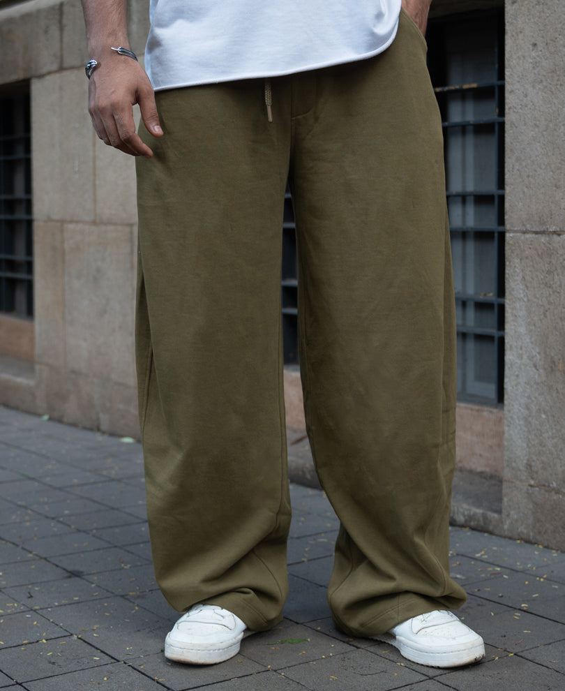 Olive Barrel Fit Trackpants